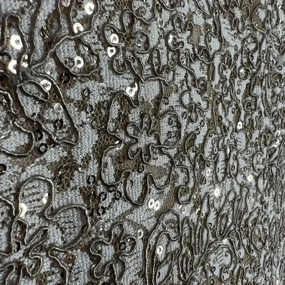 Alex Evenings Womens Sz 6 Long Cap Sleeve Fit & Flare Dress Sequin Detail Formal - Picture 10 of 16